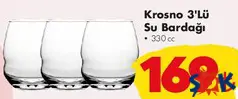 KROSNO 3'LÜ SU BARDAĞI 300 CC